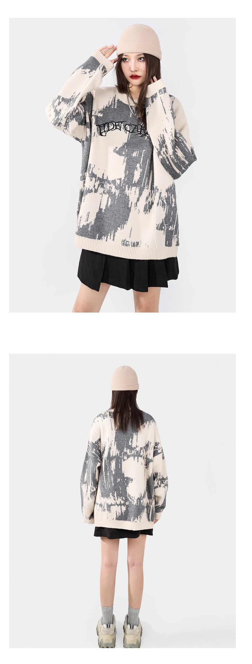 Pull imprimé tie-dye Y2K