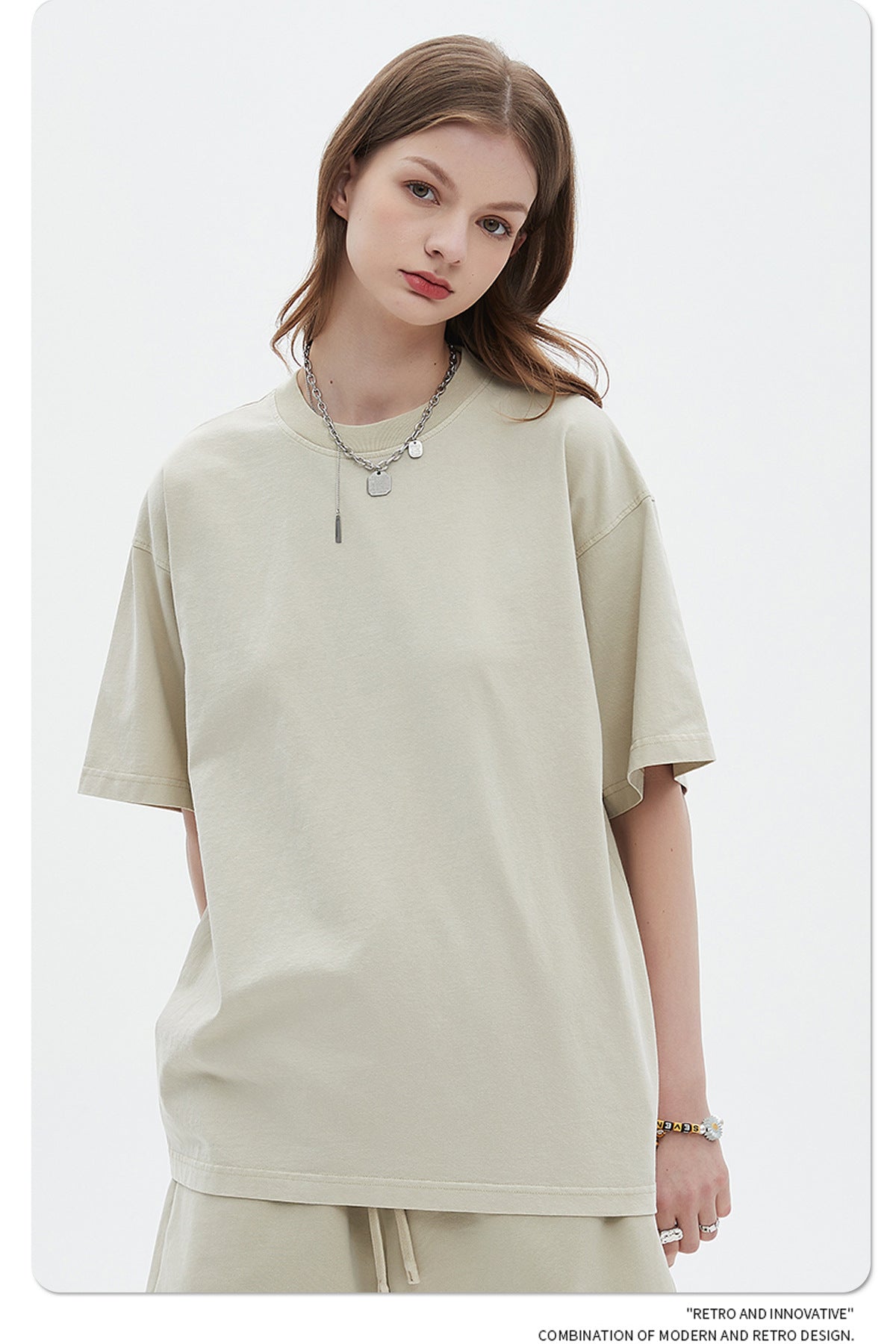 Oversize Washed Short-sleeve-T-shirt & Washed Short Sweatpants Setup