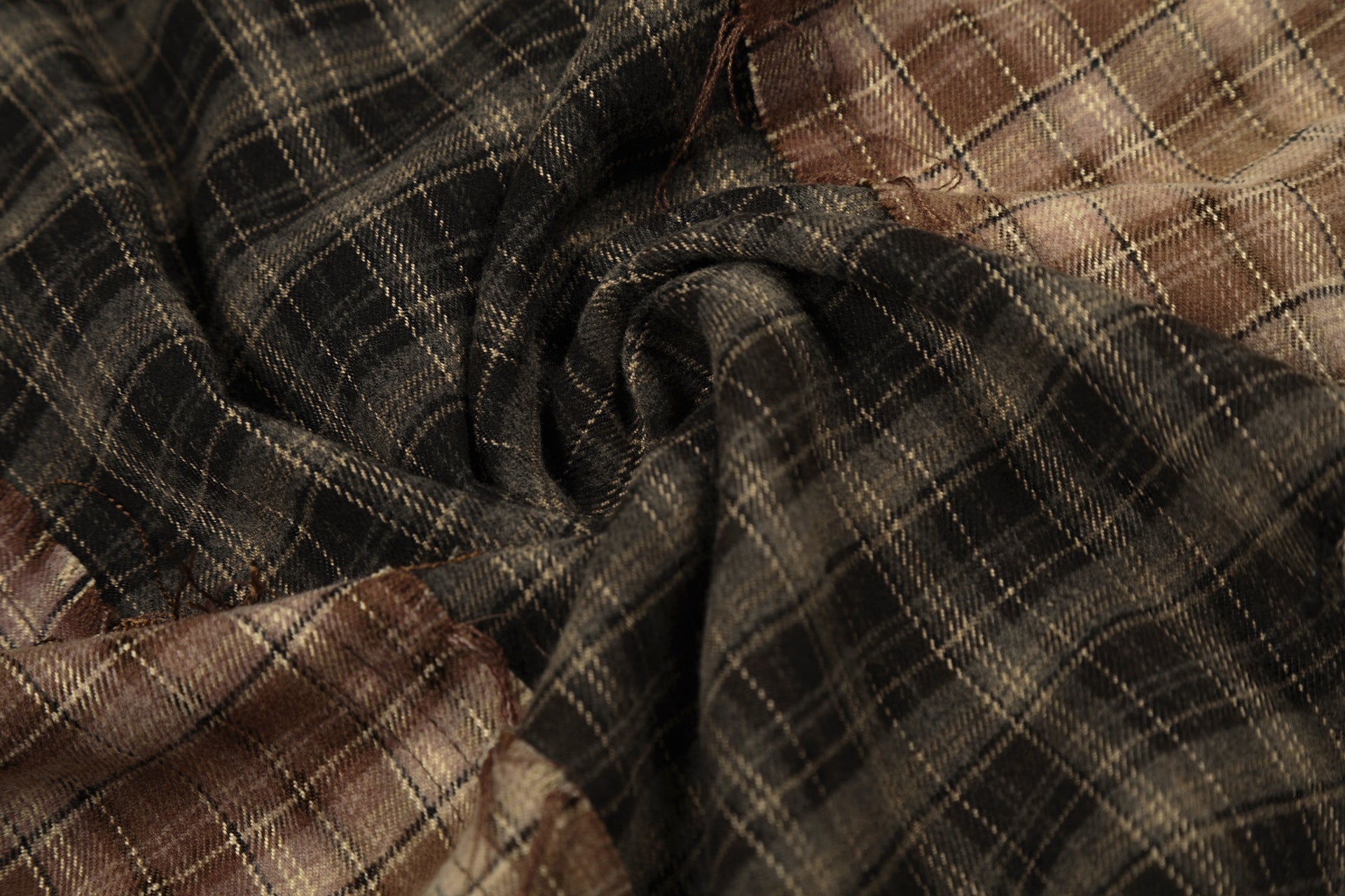 Plaid Washed Damage Long Sleeve Shirt
