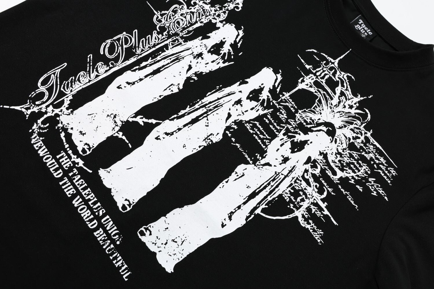 Graffiti Print Cotton Short Sleeve T-Shirt