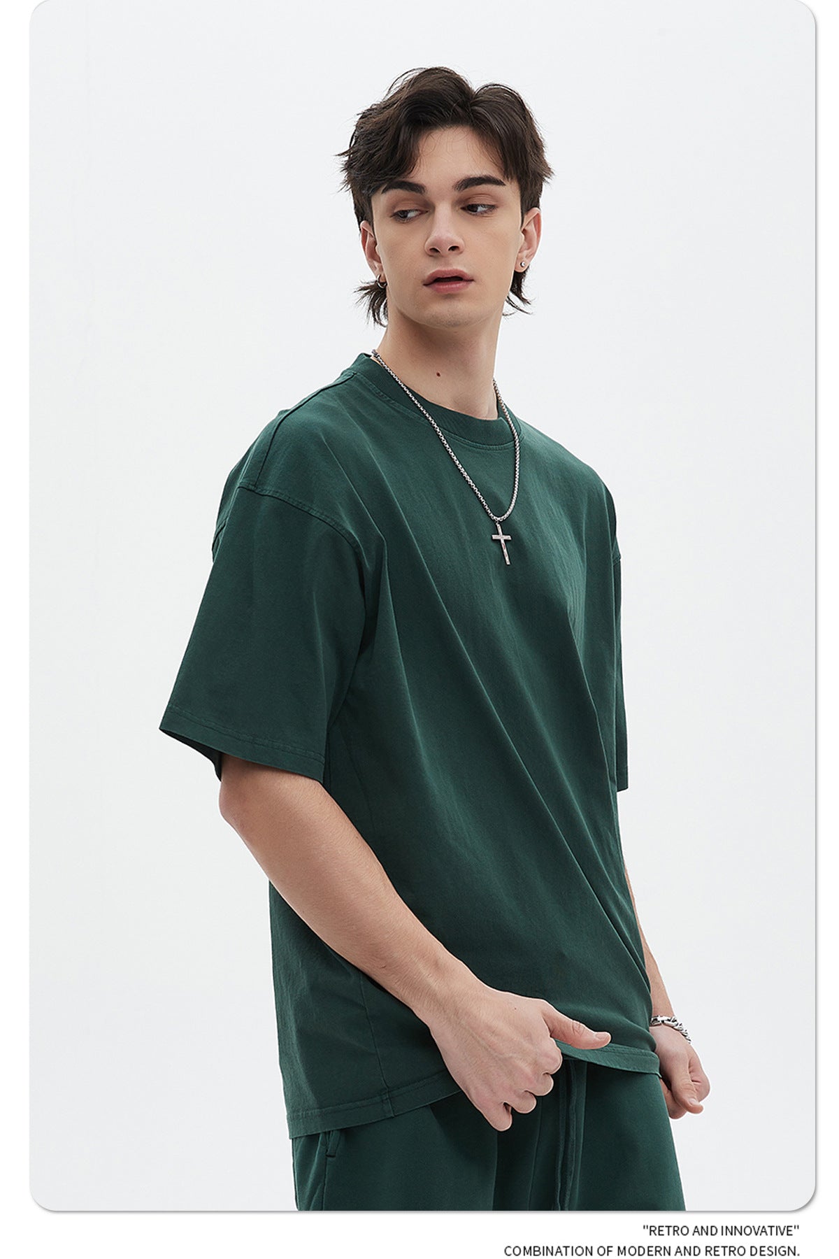 Oversize Washed Short-sleeve-T-shirt & Washed Short Sweatpants Setup