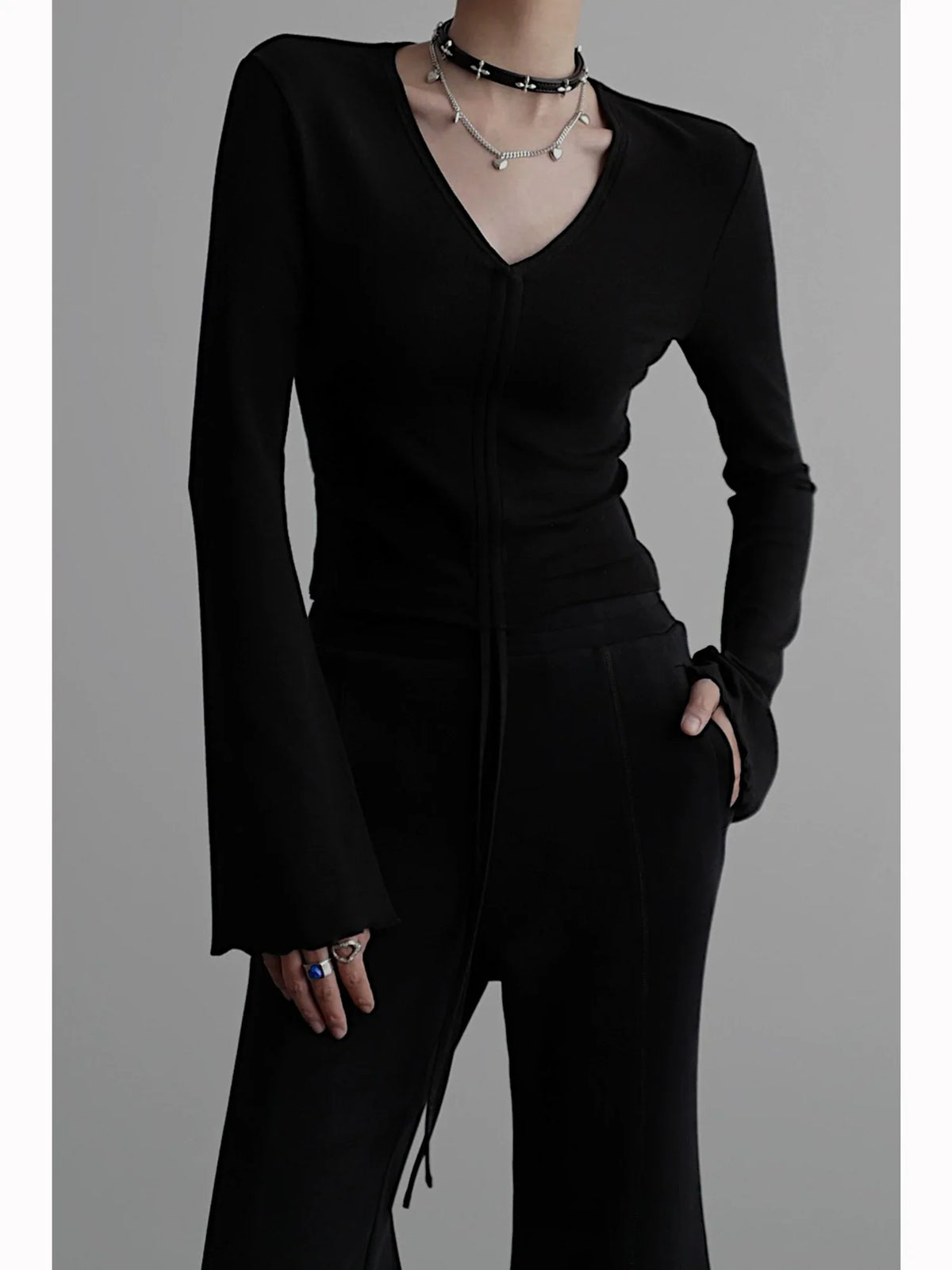 Two-Wear Knit Long Sleeve Top