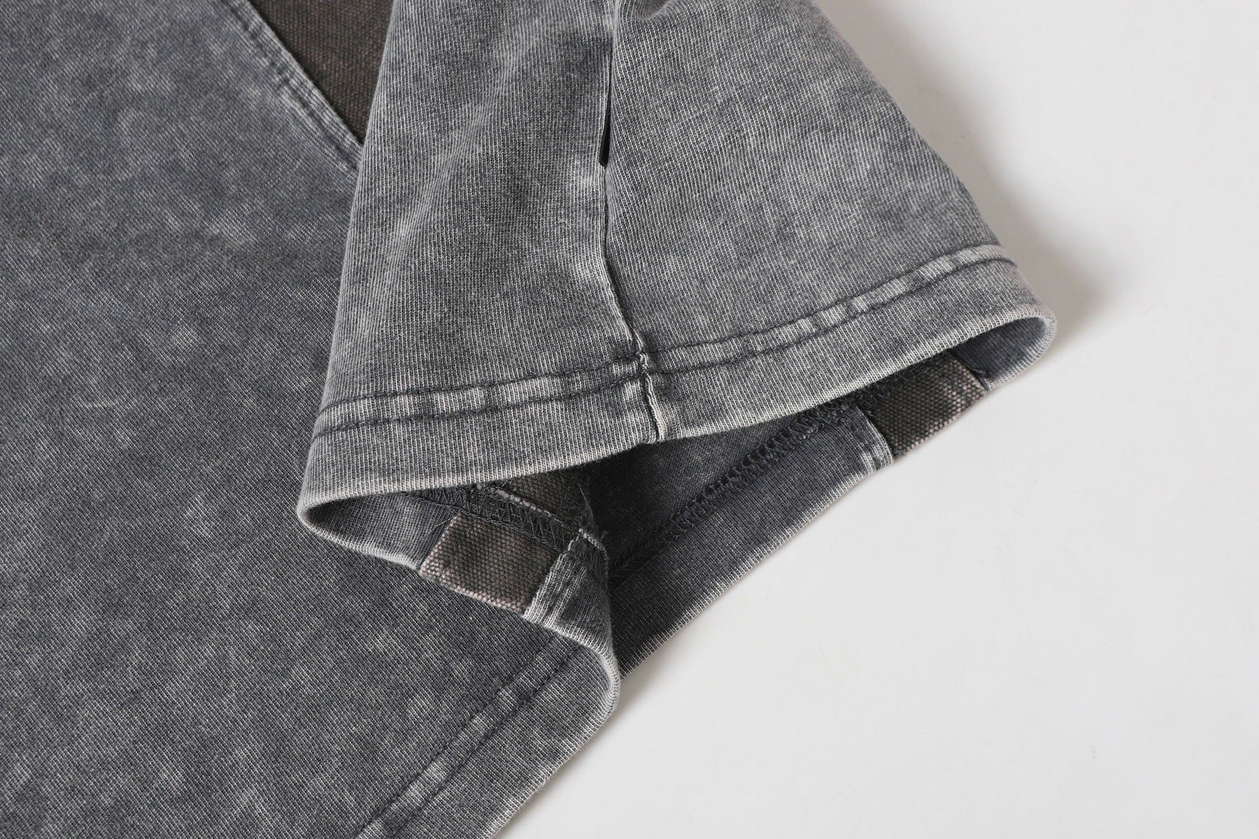 Washed Panel Design Short Sleeve T-Shirt