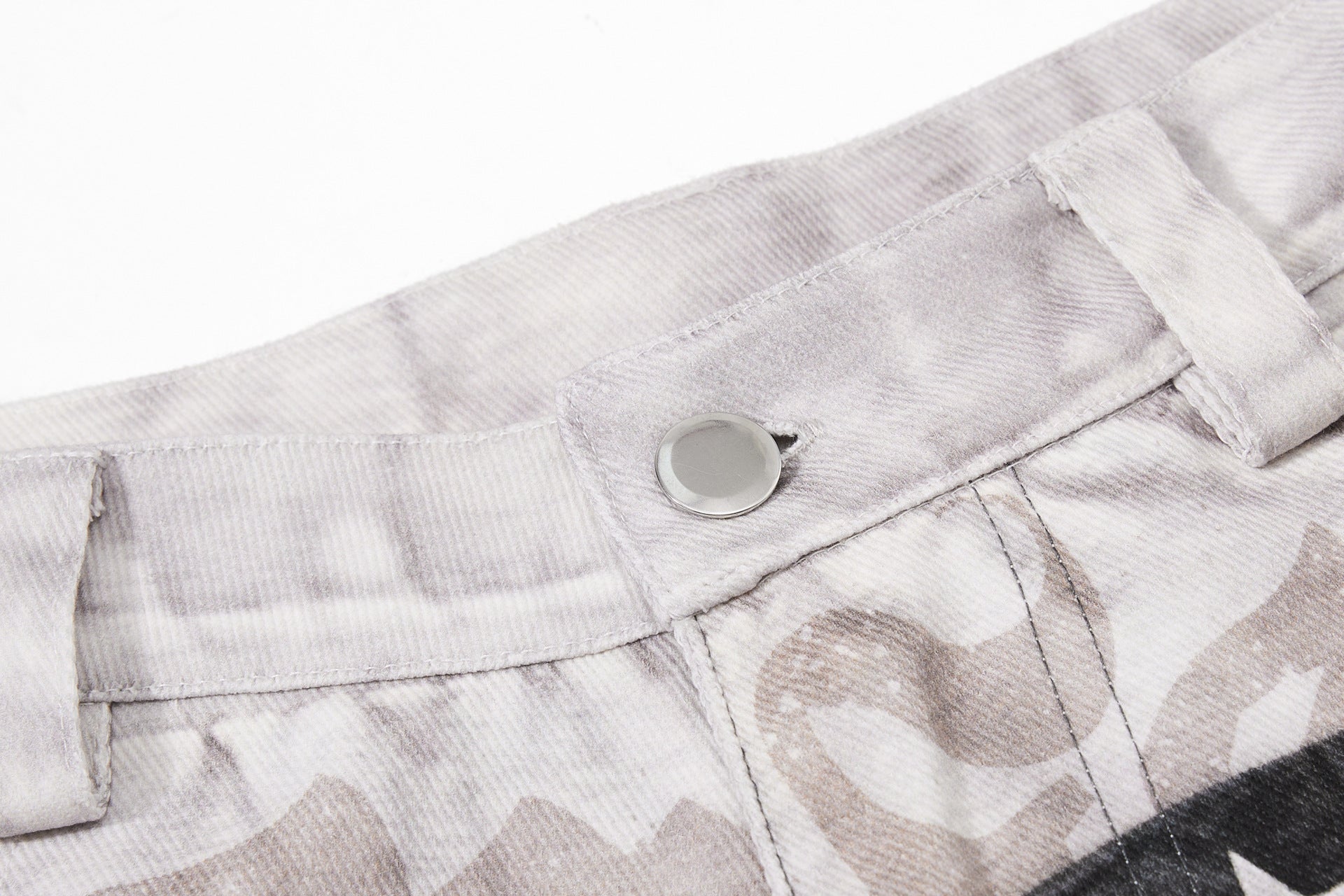 Star Damage Washed Wide Leg Denim Jeans