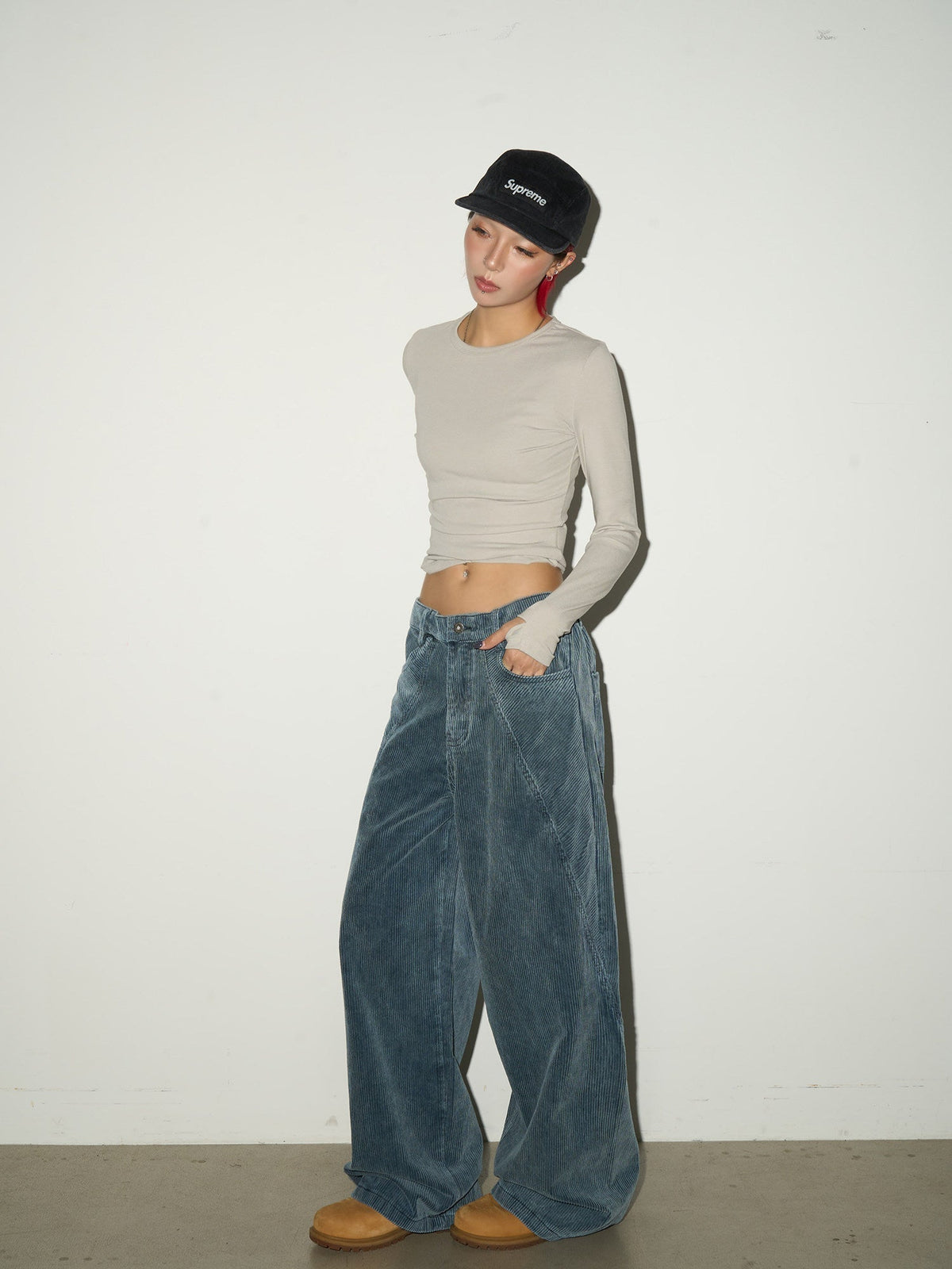 Corduroy High Waist Wide Leg Pants