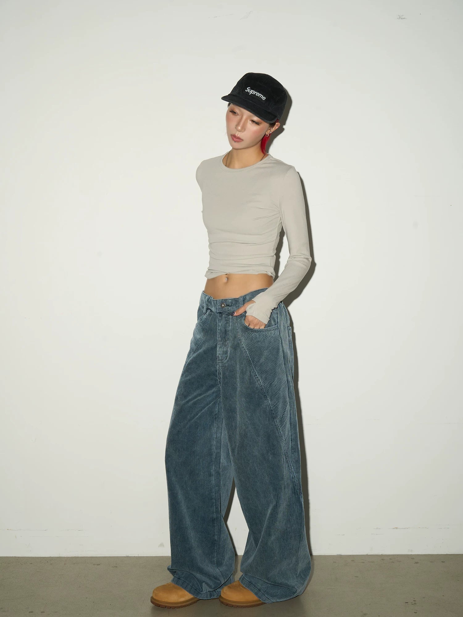 Corduroy High Waist Wide Leg Pants