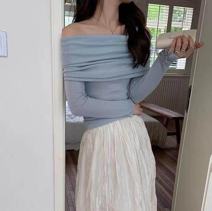 Basic One-Shoulder Knit Sweater