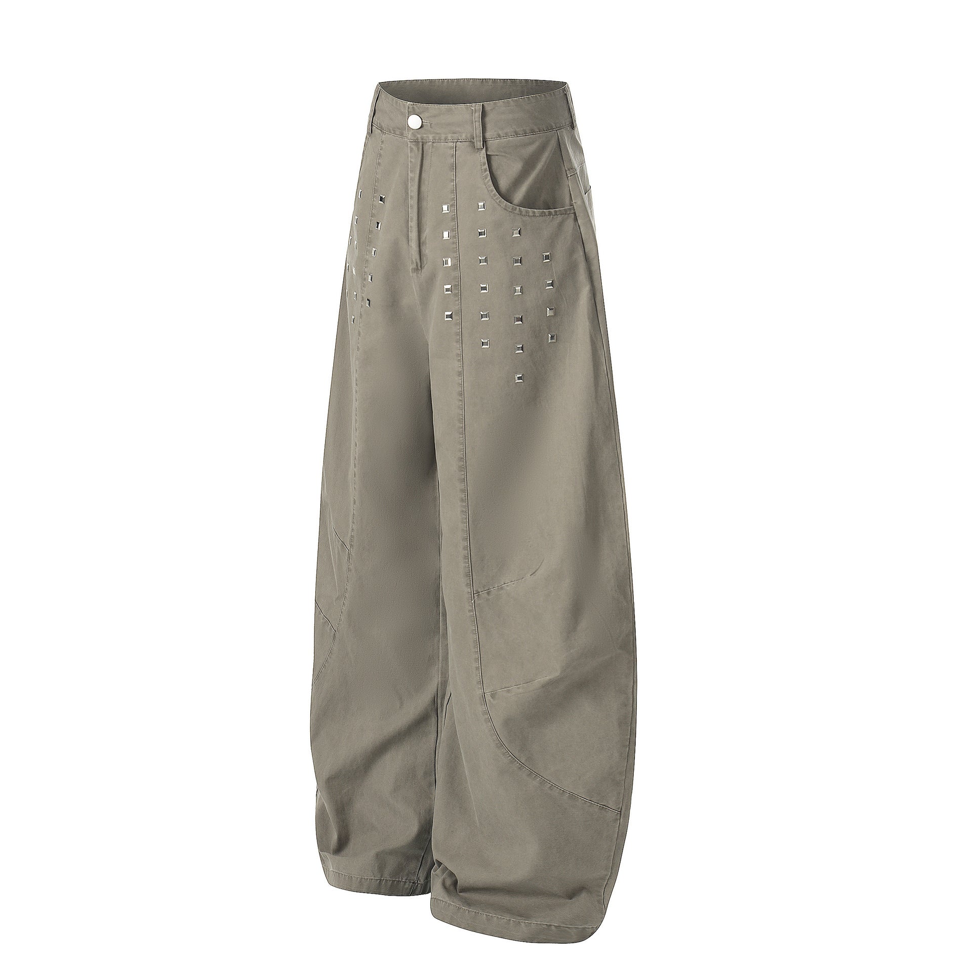 Studs Detail Wide Leg Pants
