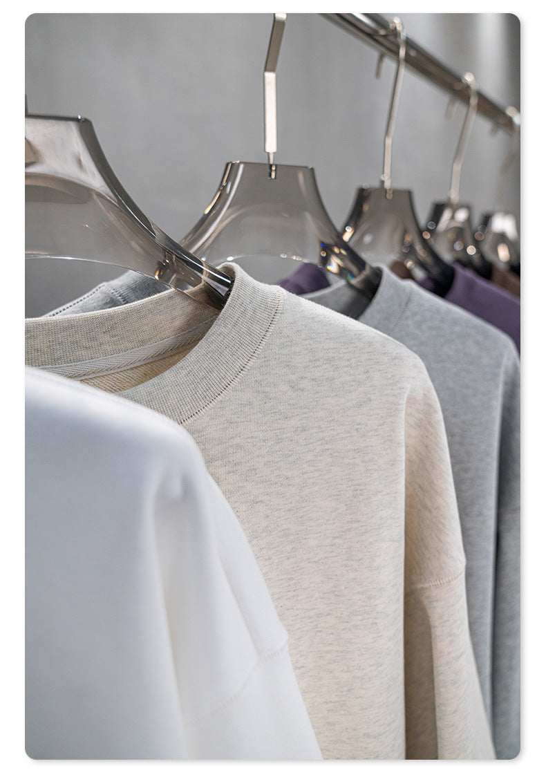 Oversize Heavyweight Basic Round Neck Sweatshirt