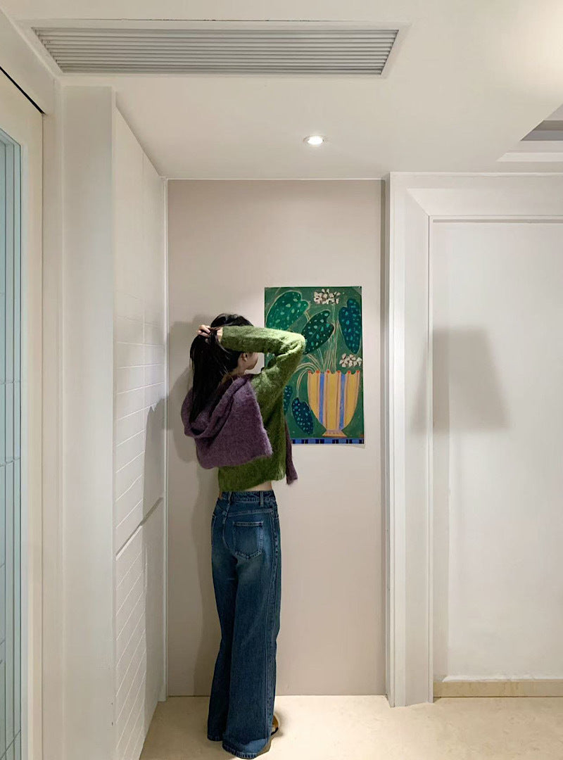 Suéter de manga larga con cuello redondo