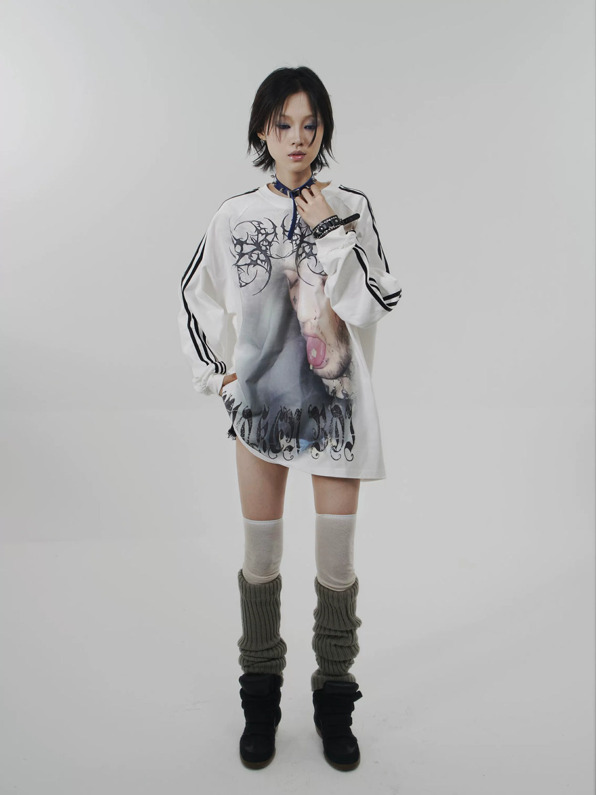 Gothic Heavyweight Side Stripe Long Sleeve T-Shirt