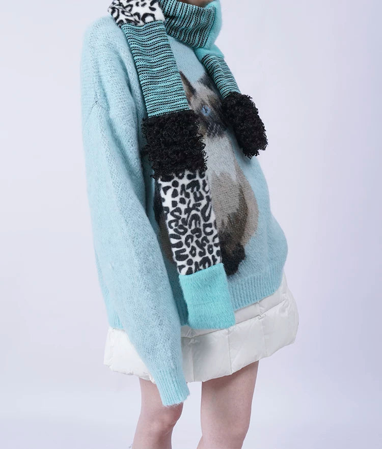 Patchwork Fake Fur Scarf