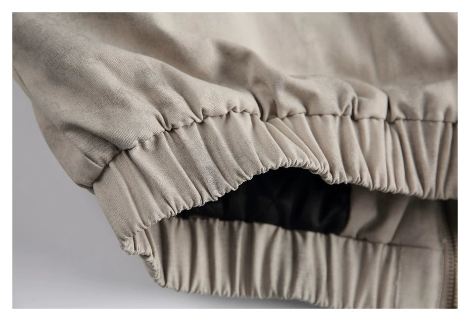 Distressed Stand Collar Jacket