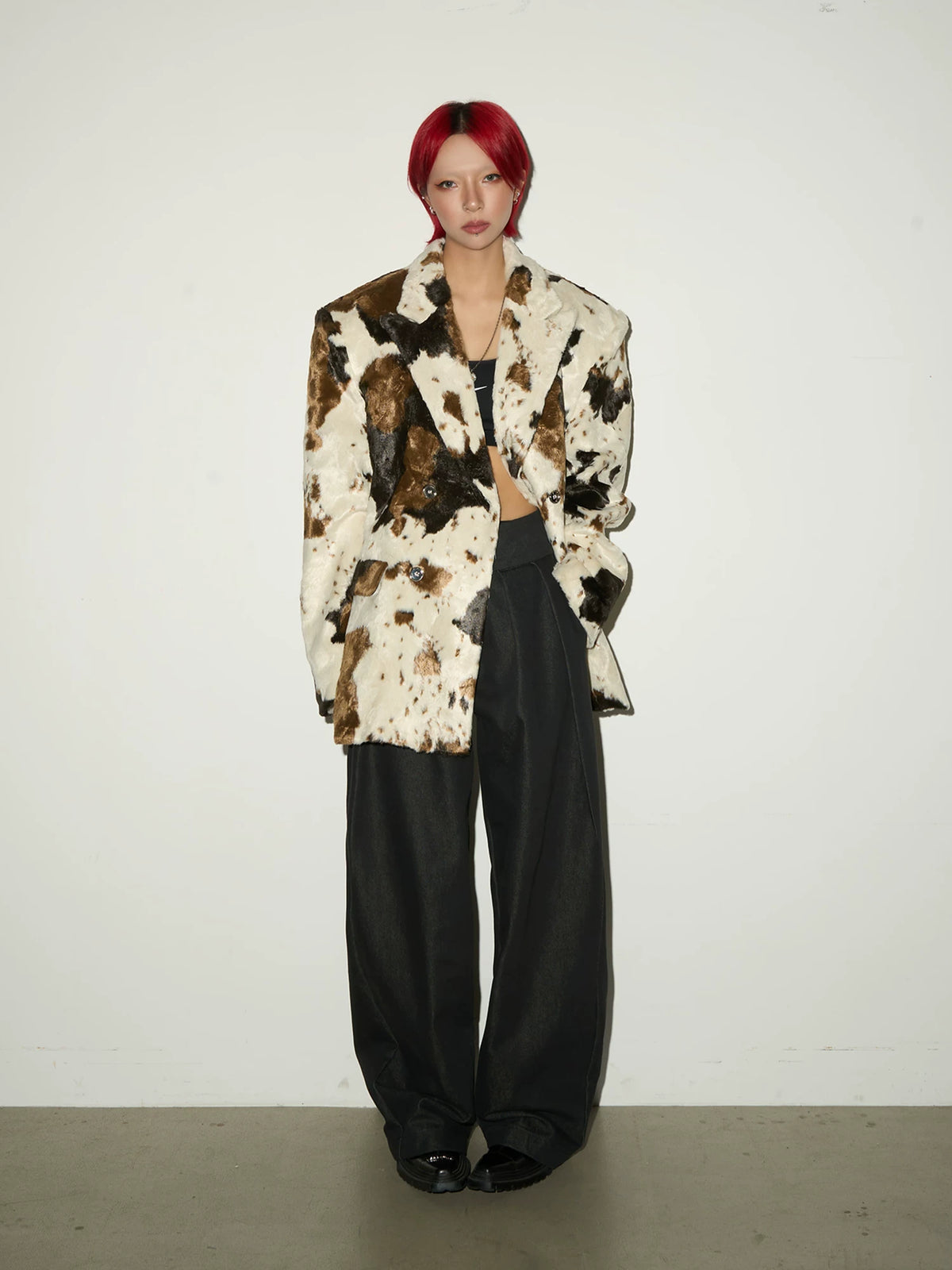 Buckle Design Wide Leg Trousers