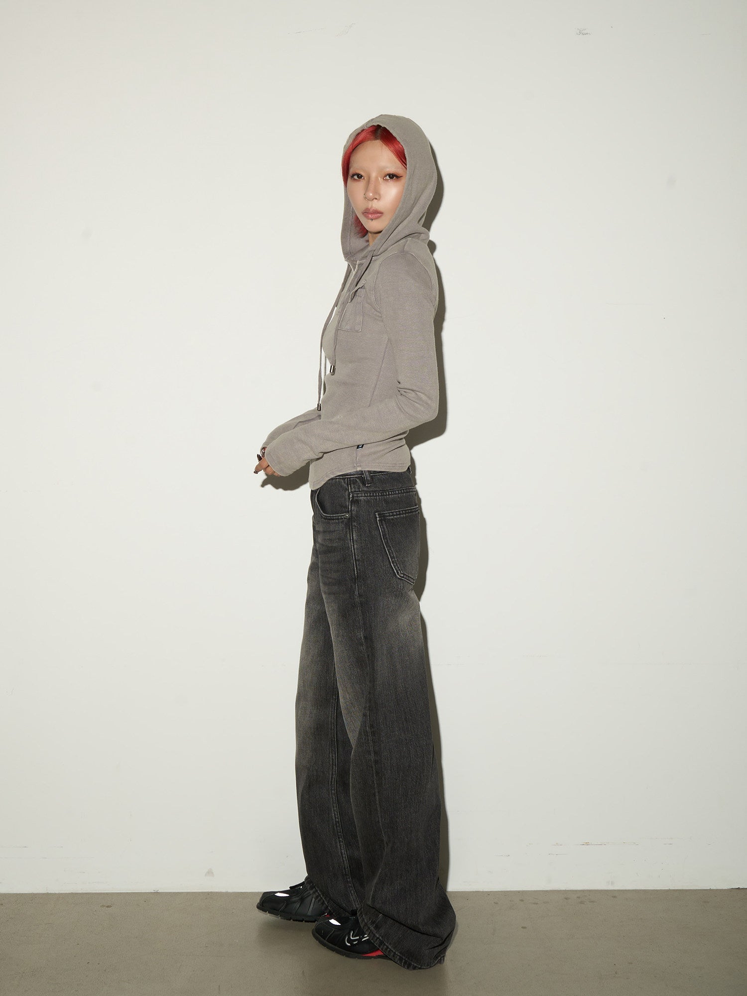 Multi-Pocket Button Knit Hoodie