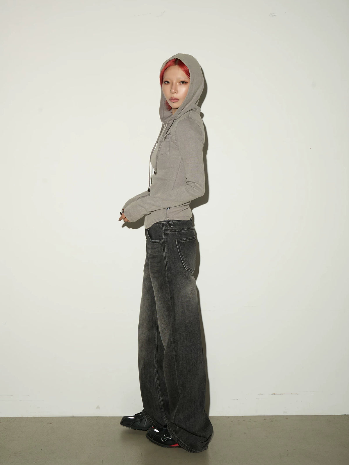 Multi-Pocket Button Knit Hoodie