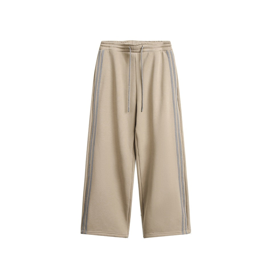 Side Stripe Loose Straight Sweatpants