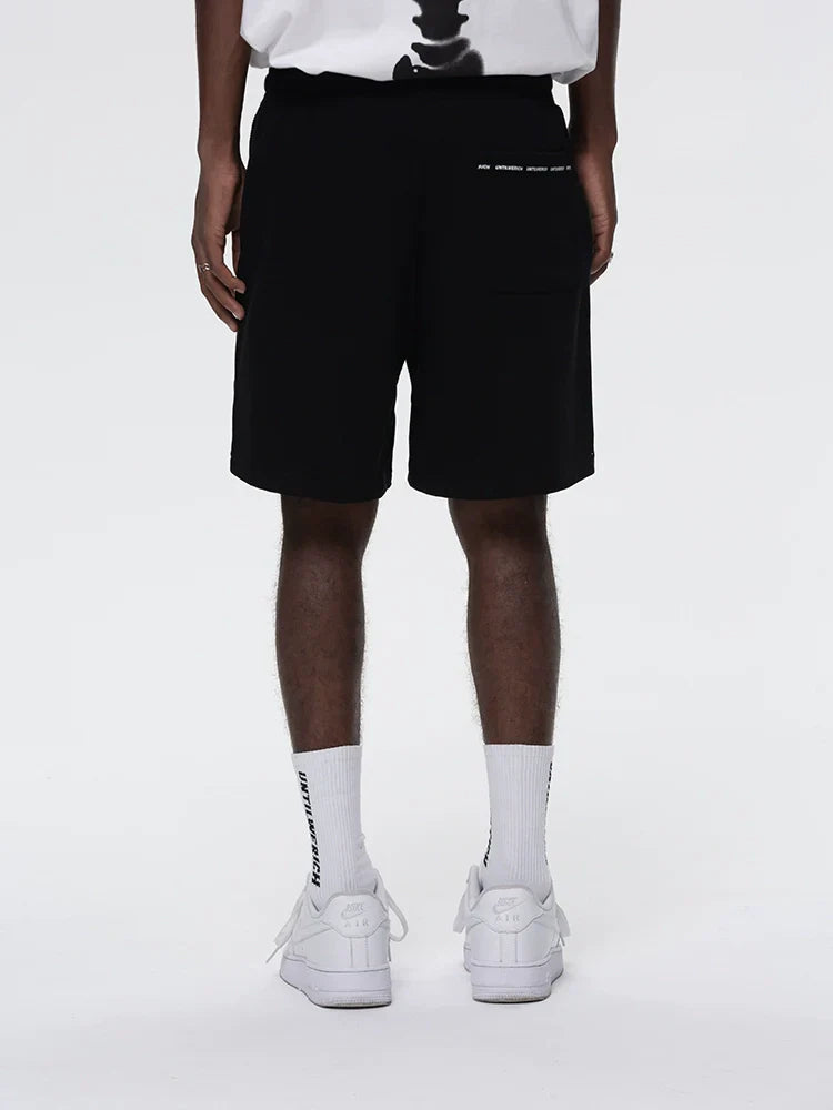Graphic Letter Drawstring Sporty Short Pants