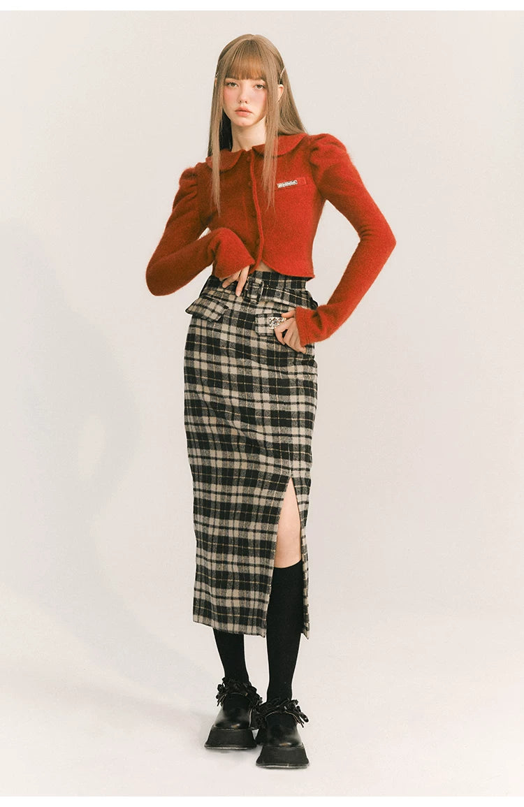 Cropped Round Collar Button Jacket