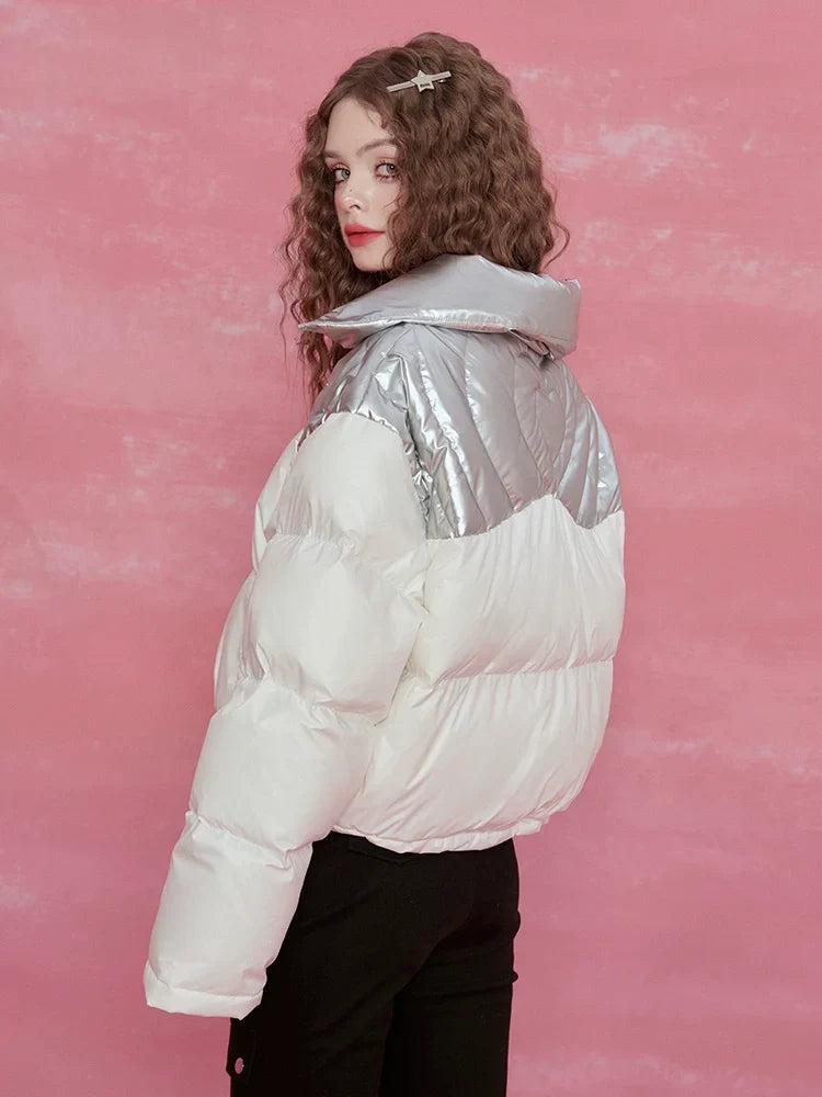 Lightweight Short Thick White Duck Down Jacket