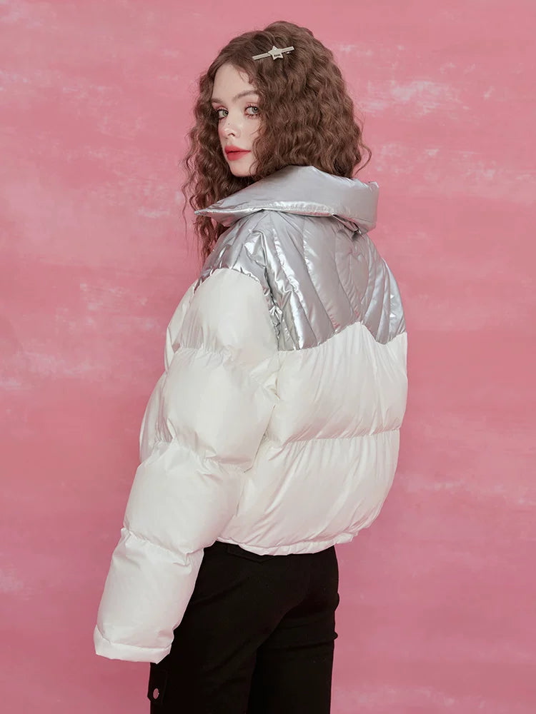 Lightweight Short Thick White Duck Down Jacket