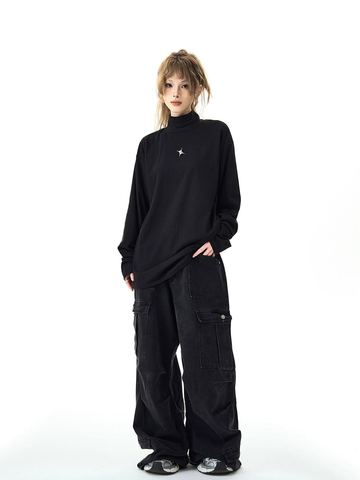 High Neck Long Sleeved T-Shirt