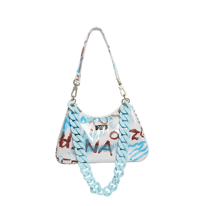 Graphic Design Chain Shoulder Bag