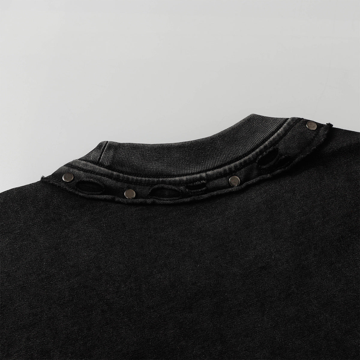 Heavy Washed Fade Stitching Short Sleeve T-Shirt