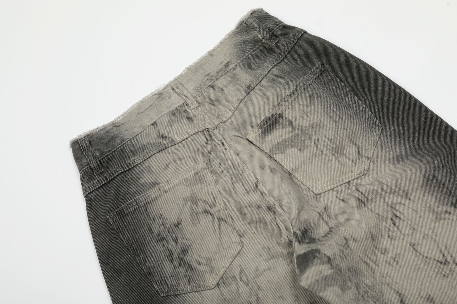 Paint Washed Wide Leg Denim Jeans