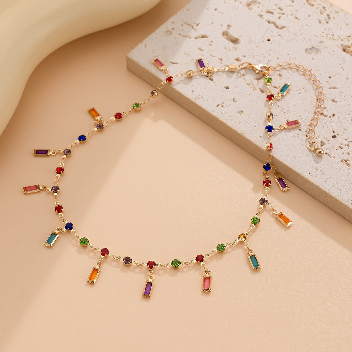 Gemstones Pendants Clavicle Chain