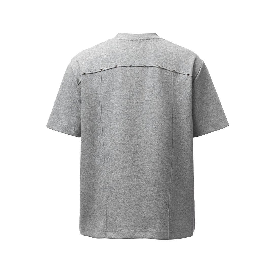 Heavyweight Double Yarn Deconstruction Beads Oversize Short Sleeve T-Shirt
