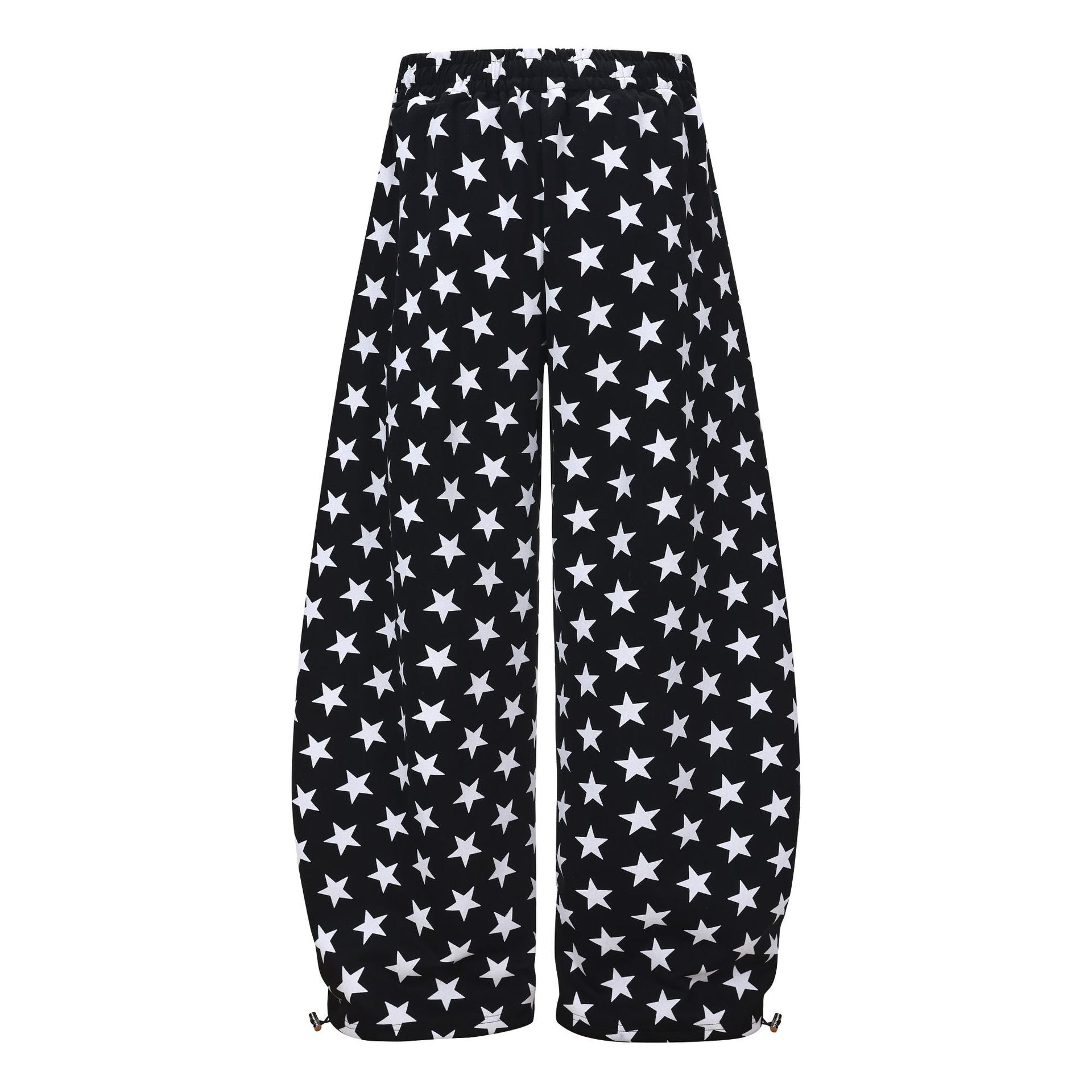 All-Over Print Deconstruction Wide Leg Curved Sweatpants