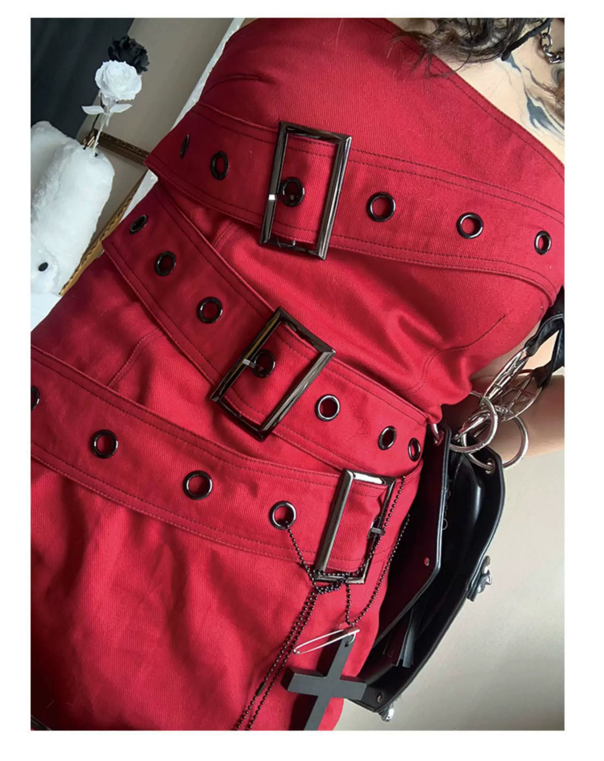 Denim Metal Hardware Sleeveless Dress