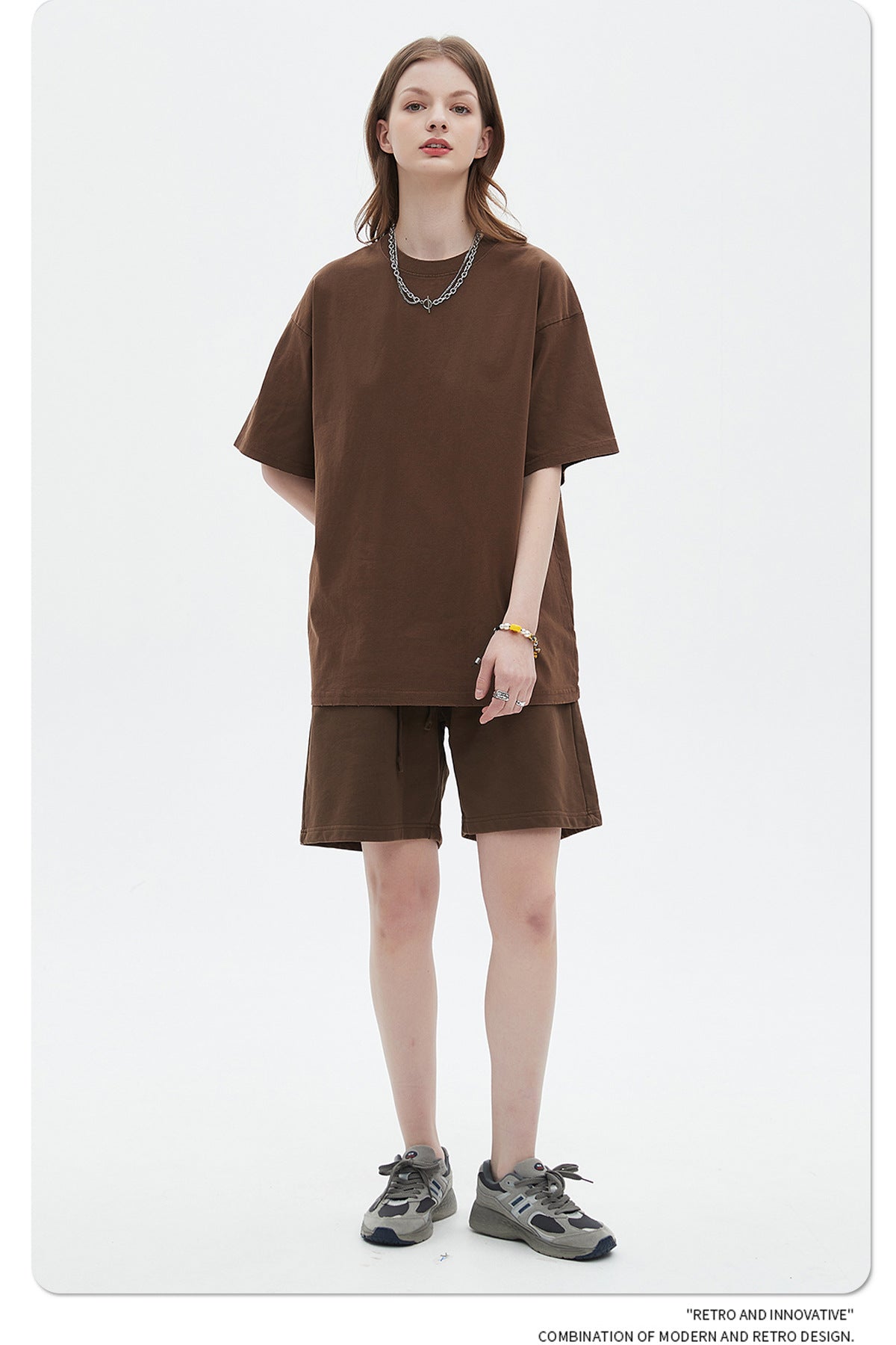 Washed Dyed Oversize Damage Short-sleeve T-shirt & Short Sweatpants Setup