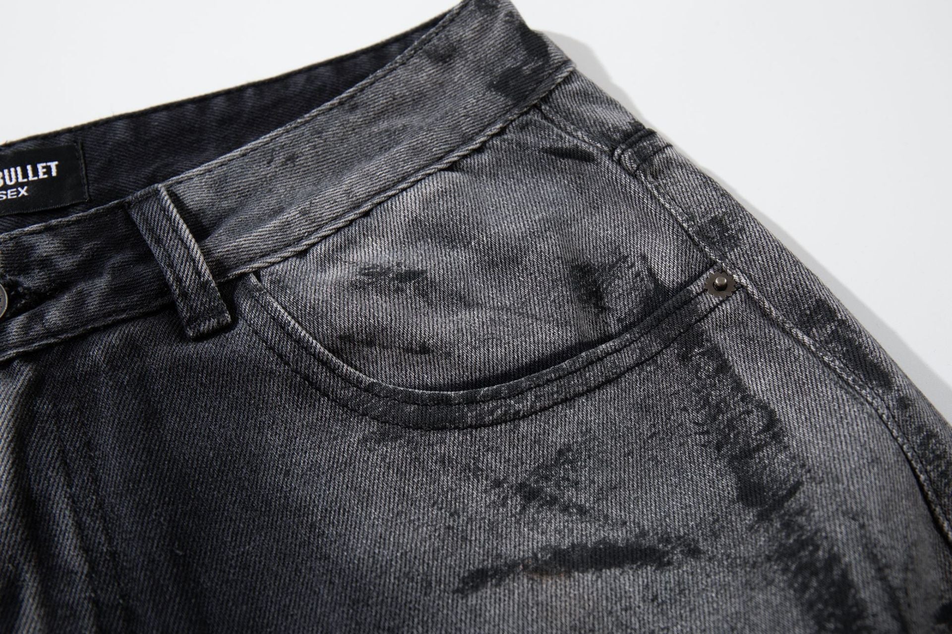 Washed Wide Leg Denim Jeans