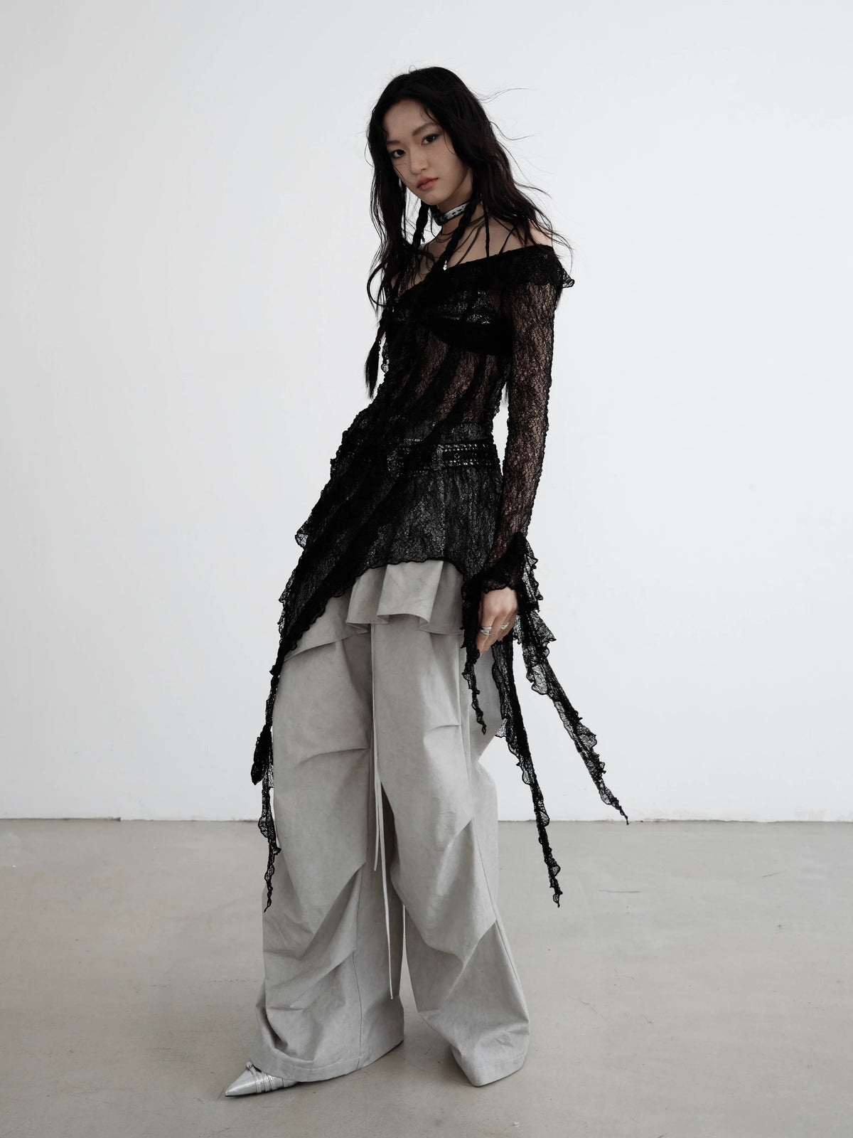 Pantalones de algodón con capas desmontables, efecto arrugado y antimanchas