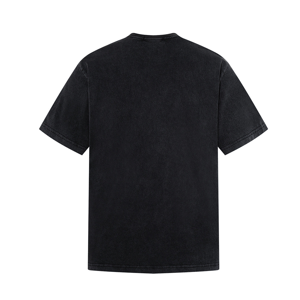 Washed Portrait Letter Print Short Sleeve T-Shirt