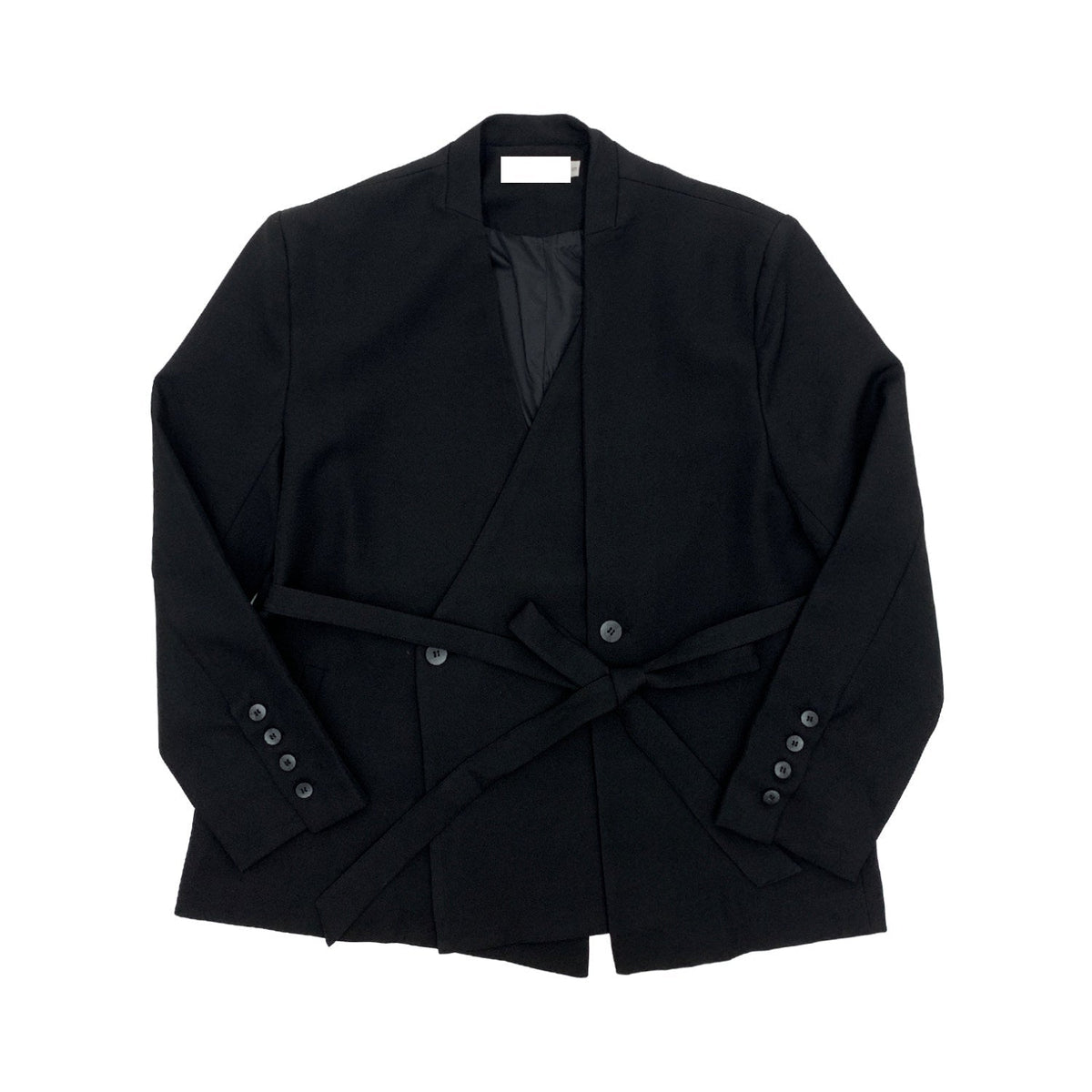 Wrap Tie Waist Tailored Jacket & Wide Leg Trousers Setup