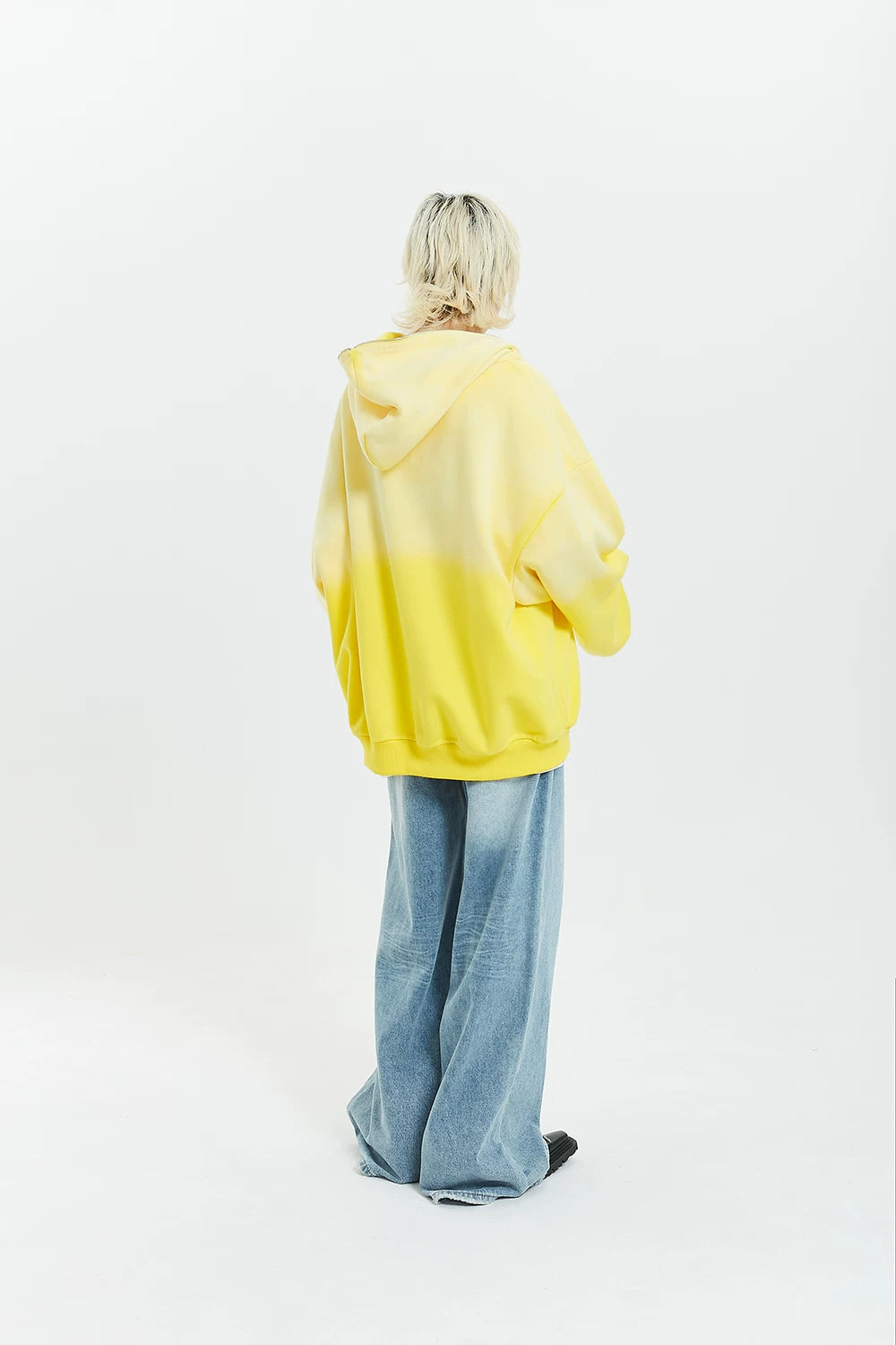 Gradient Half Zip Oversize Hoodie