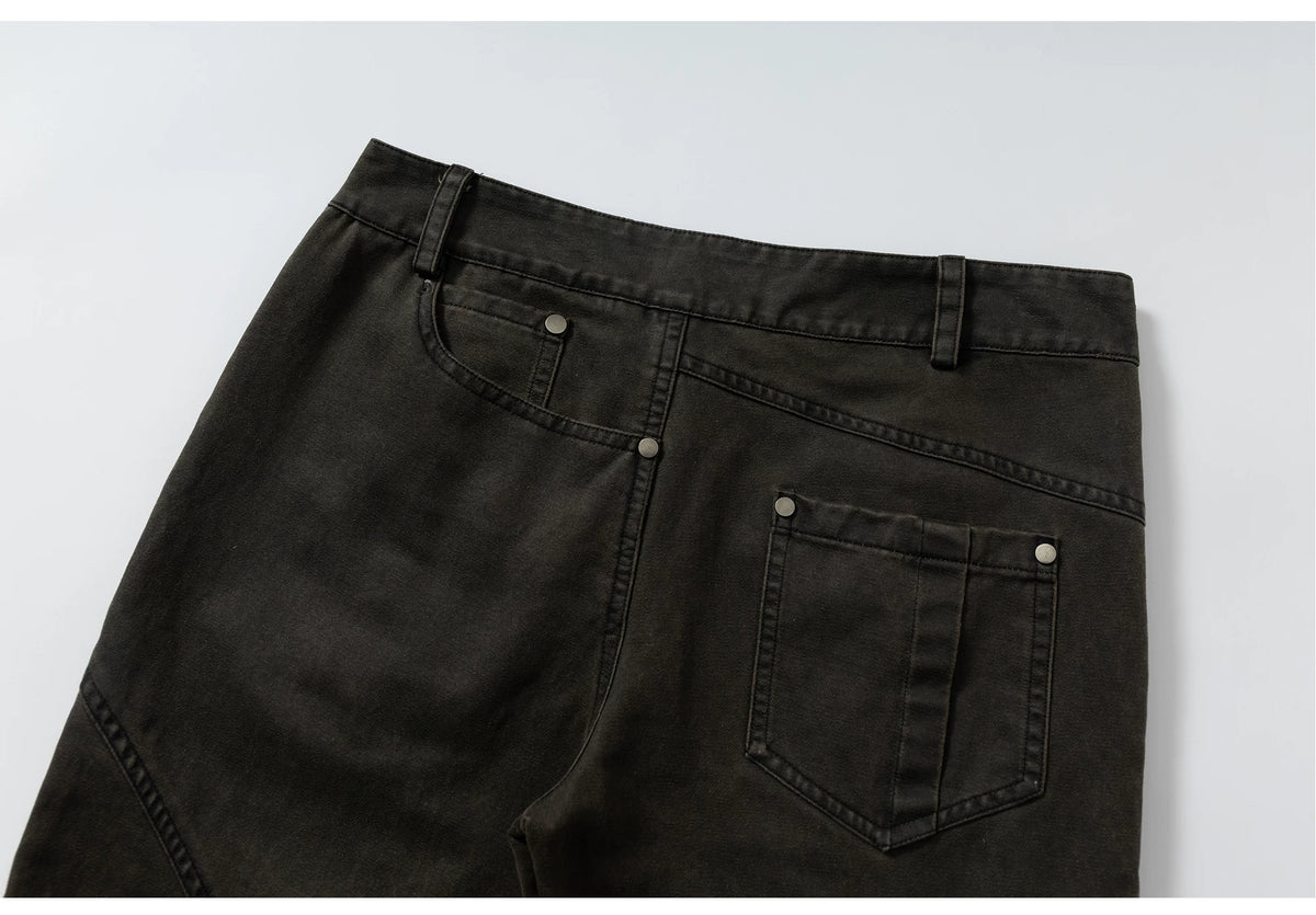 Wrinkle Washed Flare Suede Pants