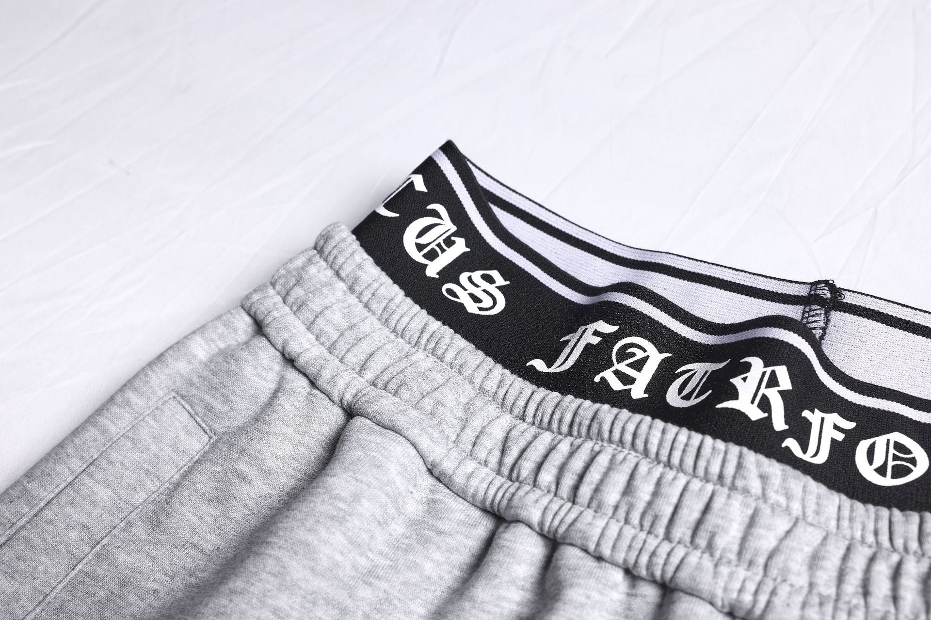 Letter Print Deconstruction Wide Leg Sweatpants