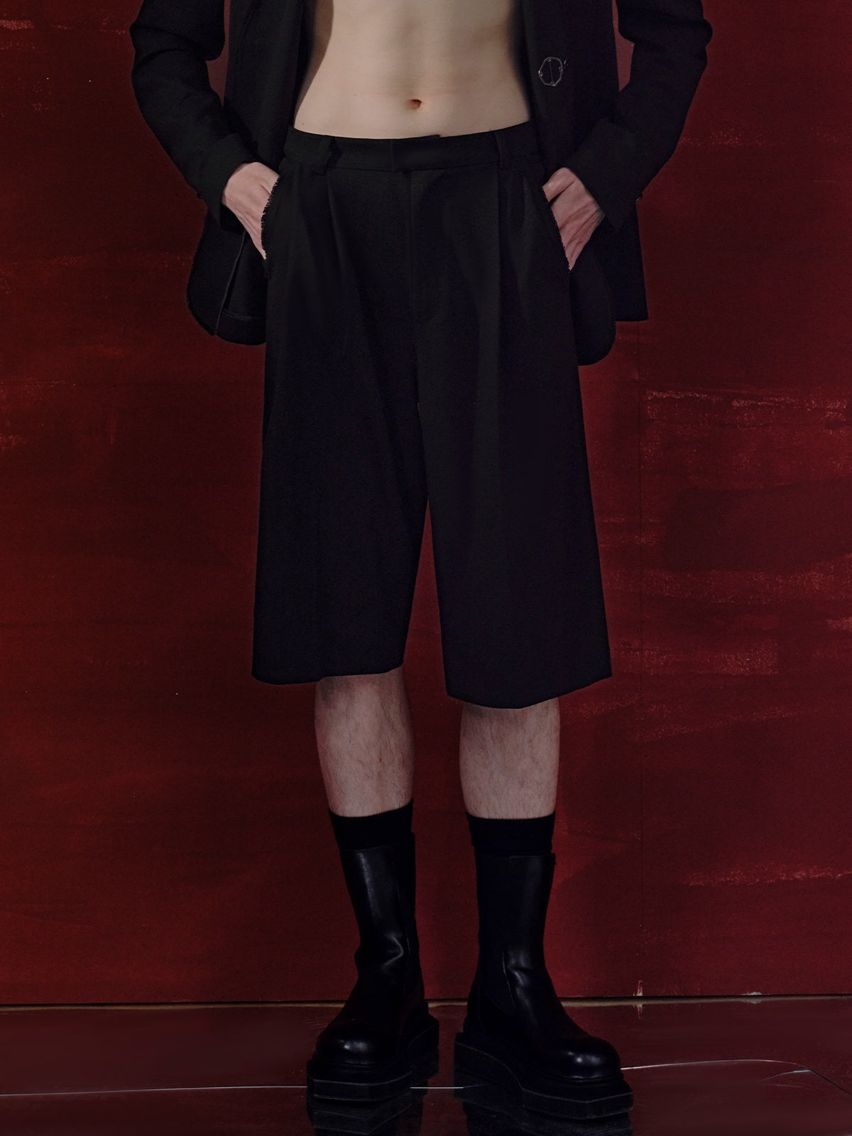 Single Button Tailored Jacket & Tuck-in Trousers & Tuck-in Short Trousers Setup