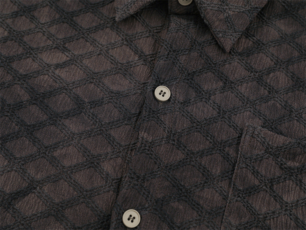 Camisa vintage a cuadros con diamantes