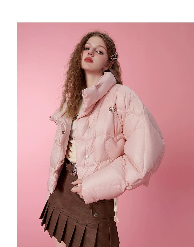 Short Thick White Duck Down Jacket