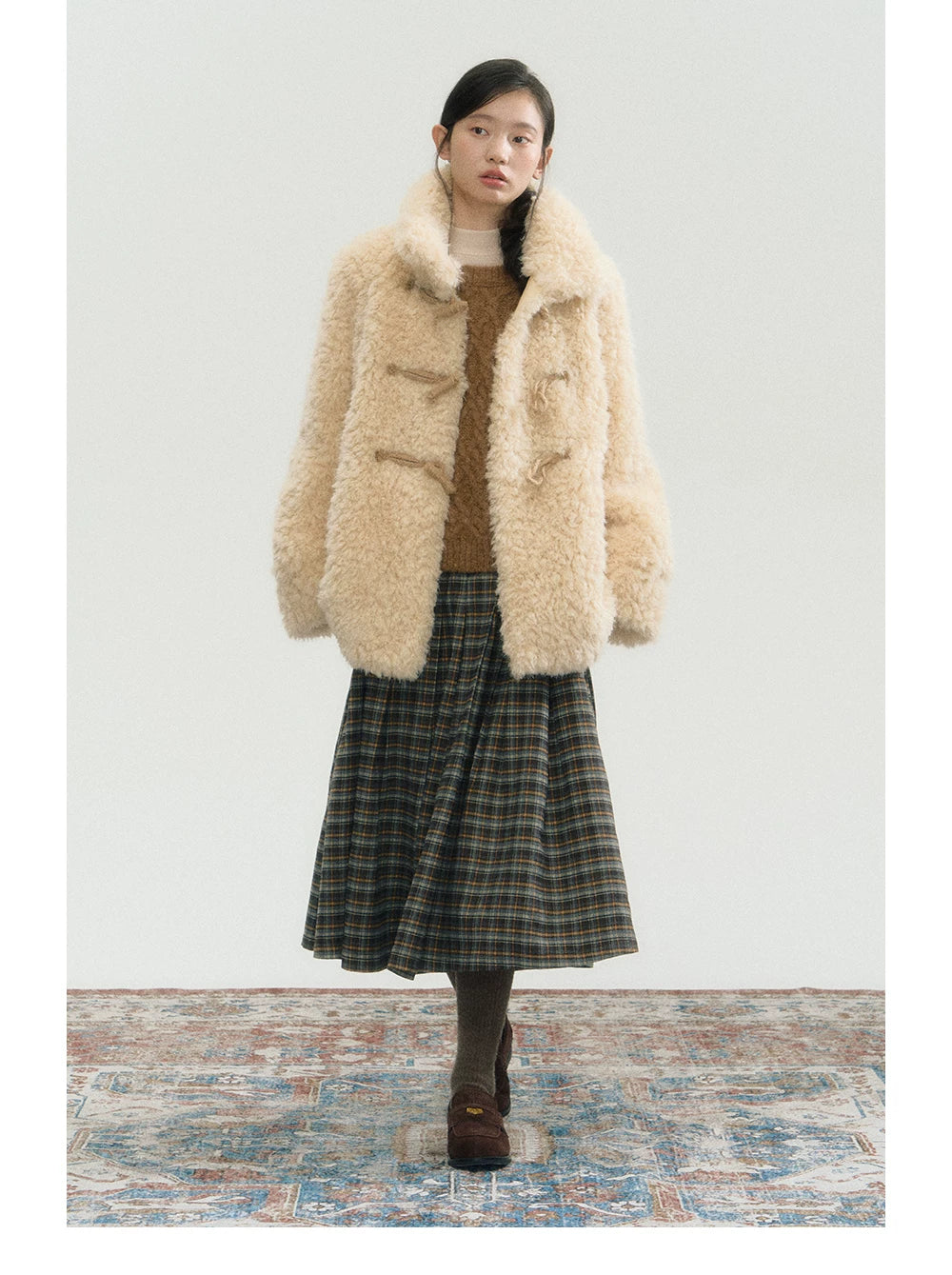 Fake Fur Turn-Down Collar Jacket