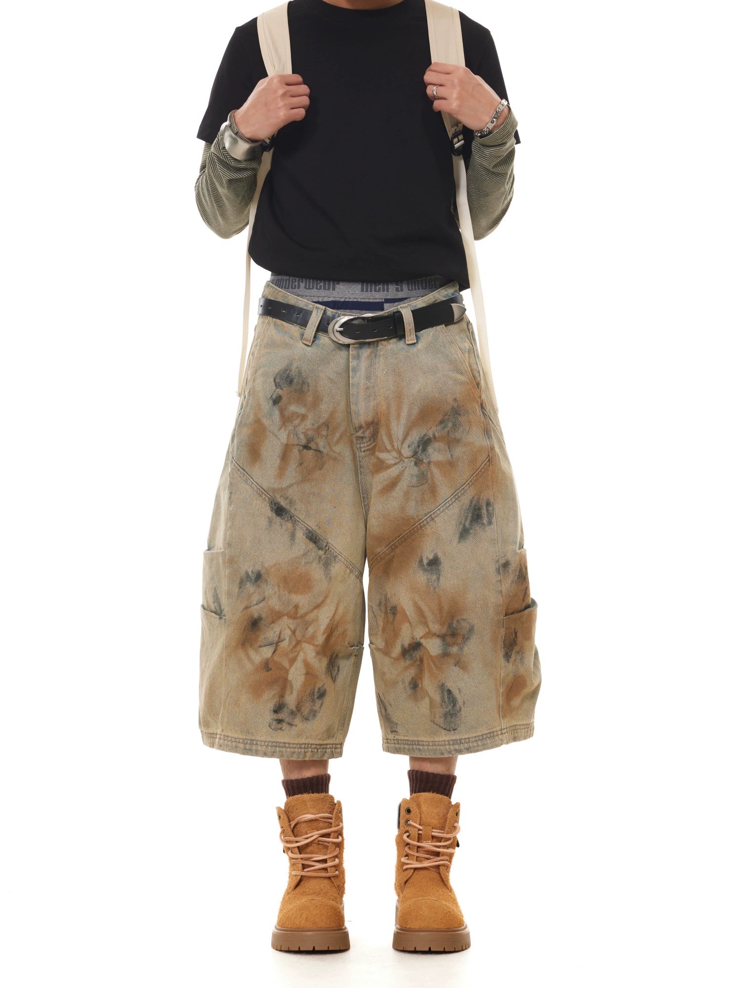 Yellow Mud Street Distressed Jorts