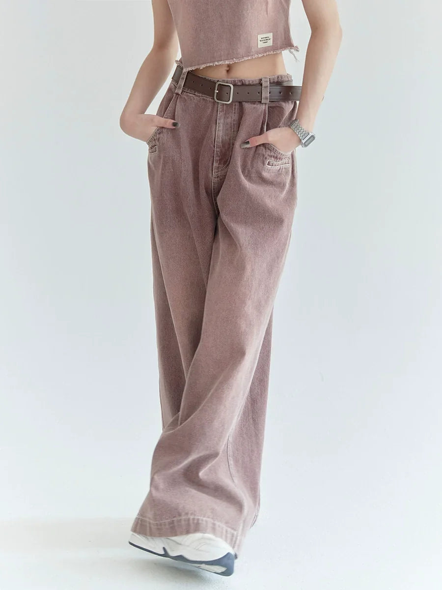 Wide-Leg Buggy Denim Jeans