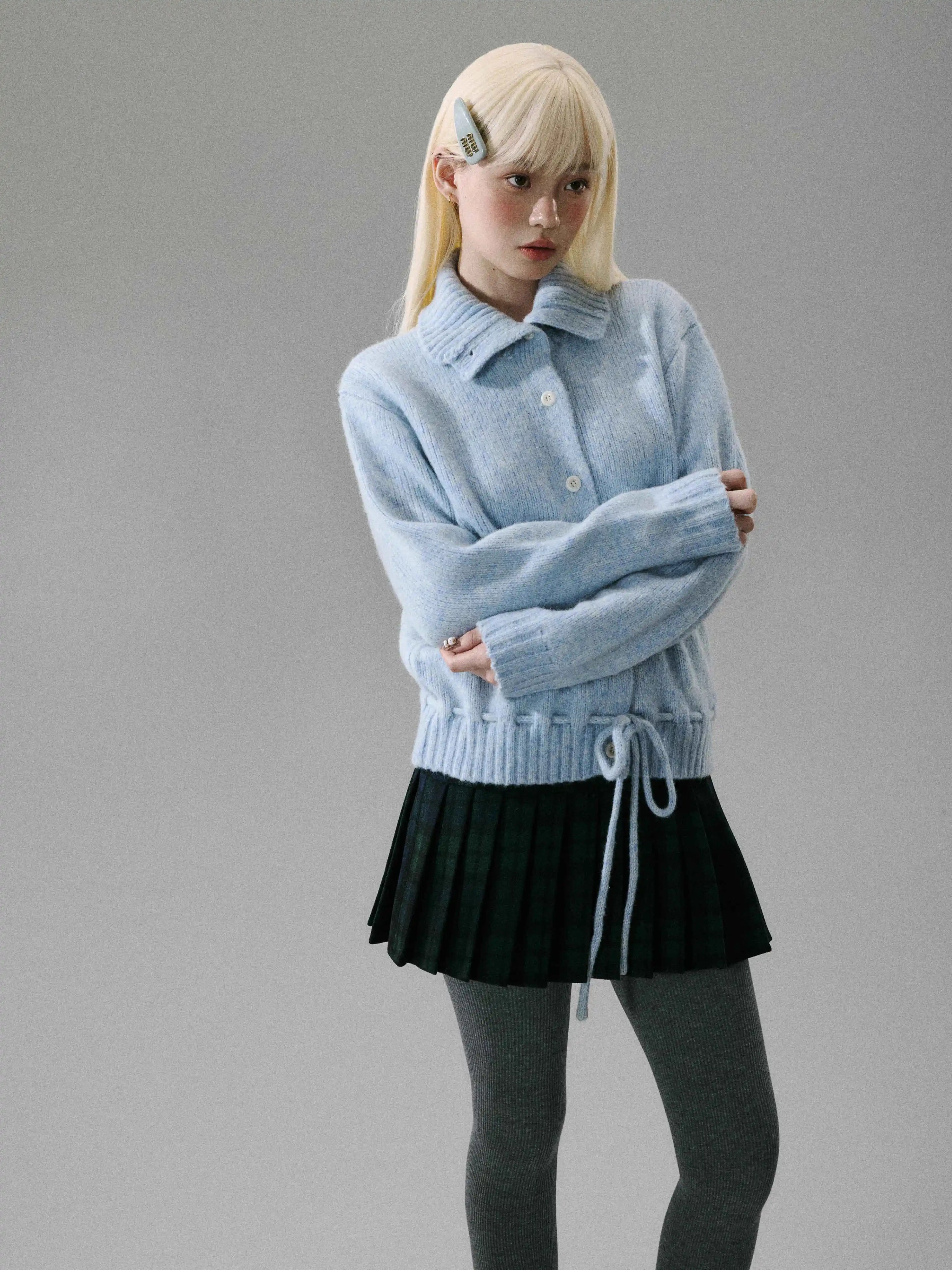 Plaid Pleated Short Skirt