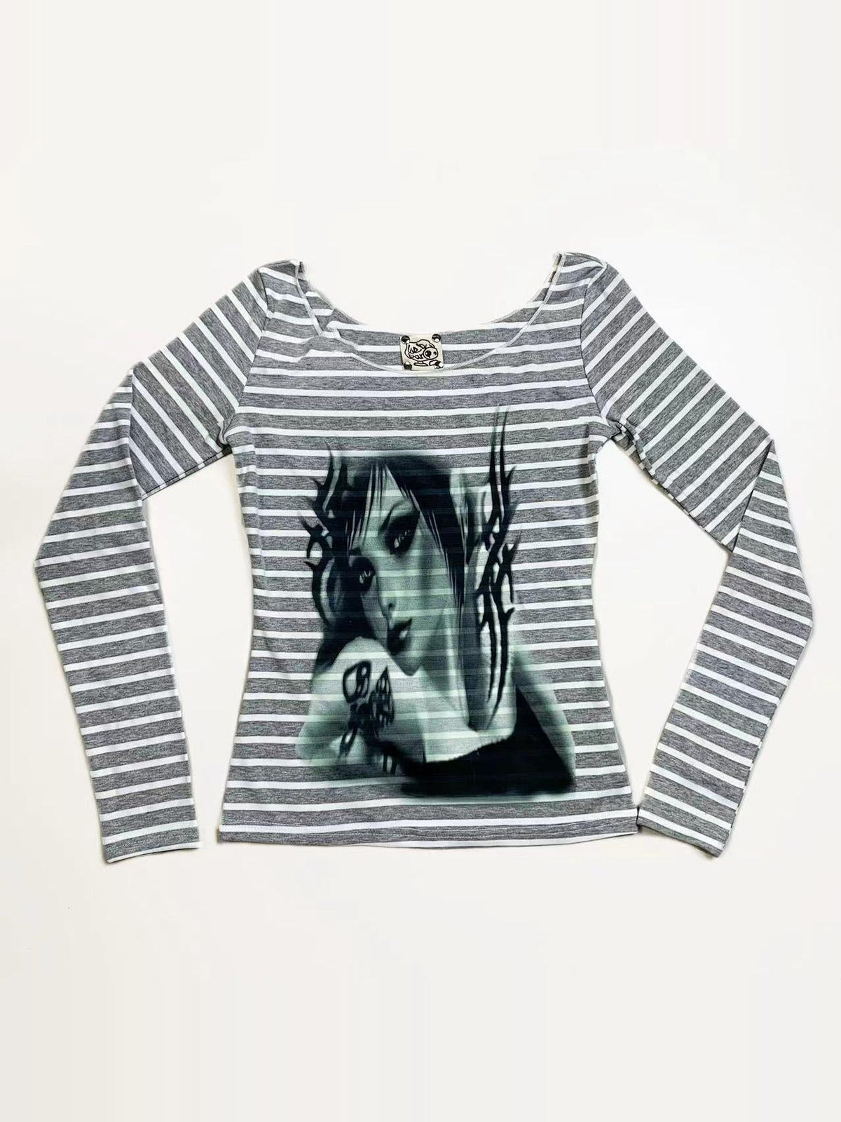 Gothic Stripe Slim Long Sleeve T-Shirt