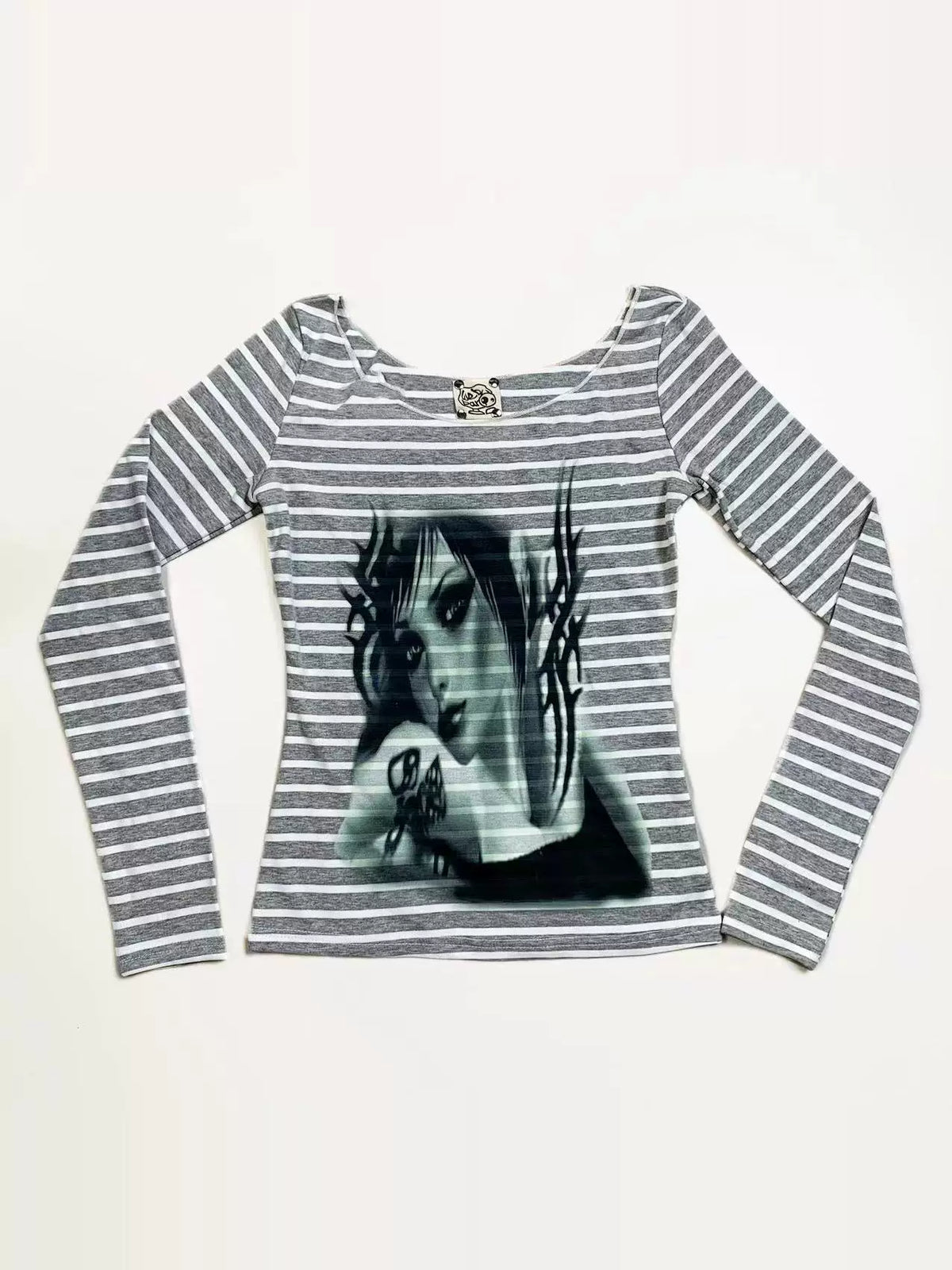 Gothic Stripe Slim Long Sleeve T-Shirt
